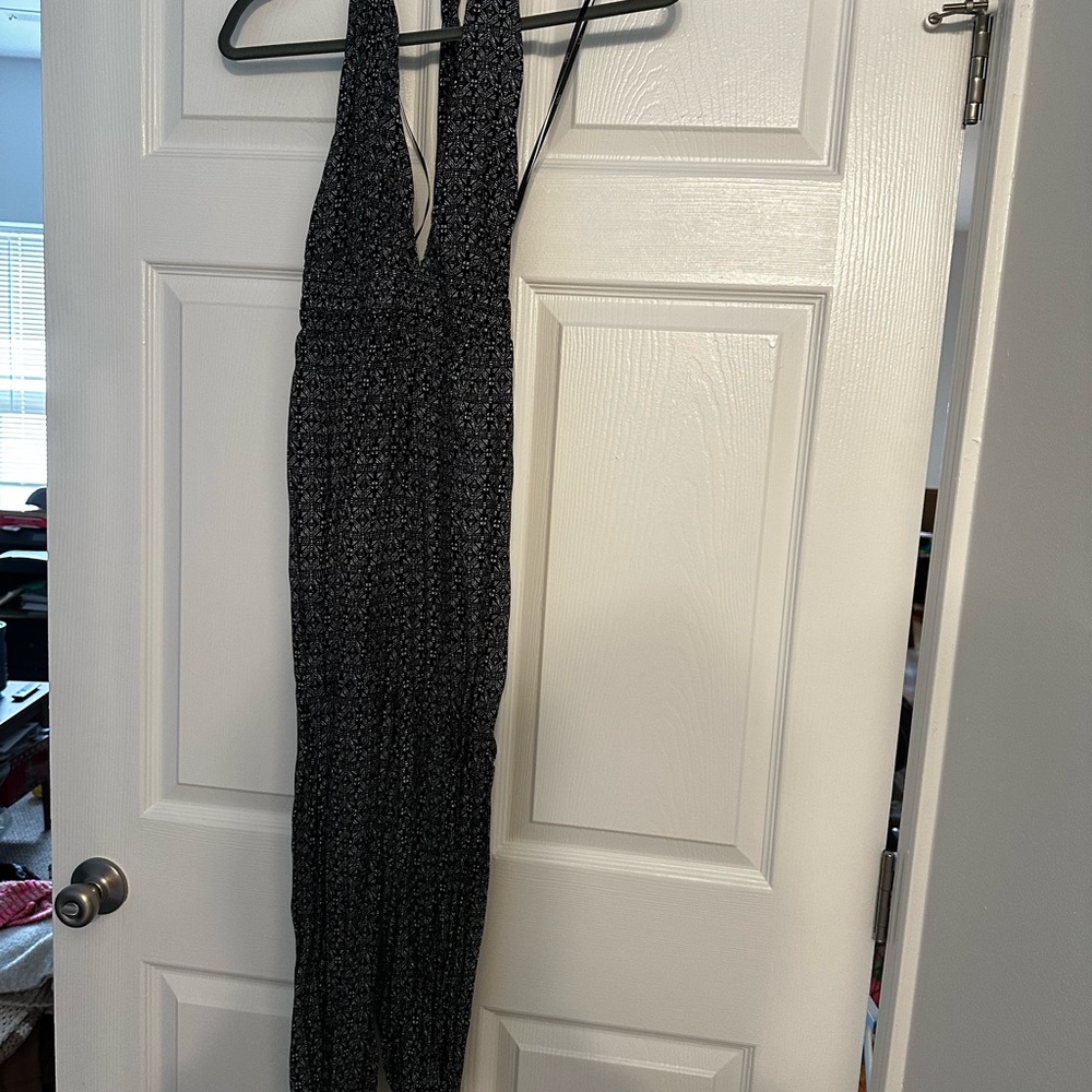 Black and White Halter Jumpsuit